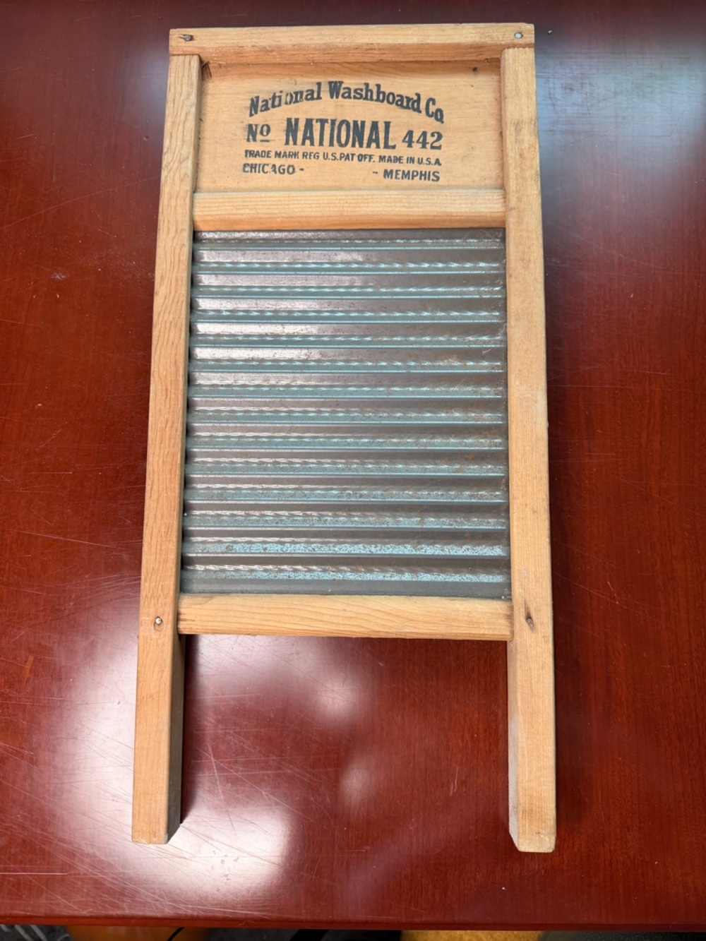 National Washboard Co Midget No. 442 Wood & Metal Small Vintage Washboard - Picture 2 of 4